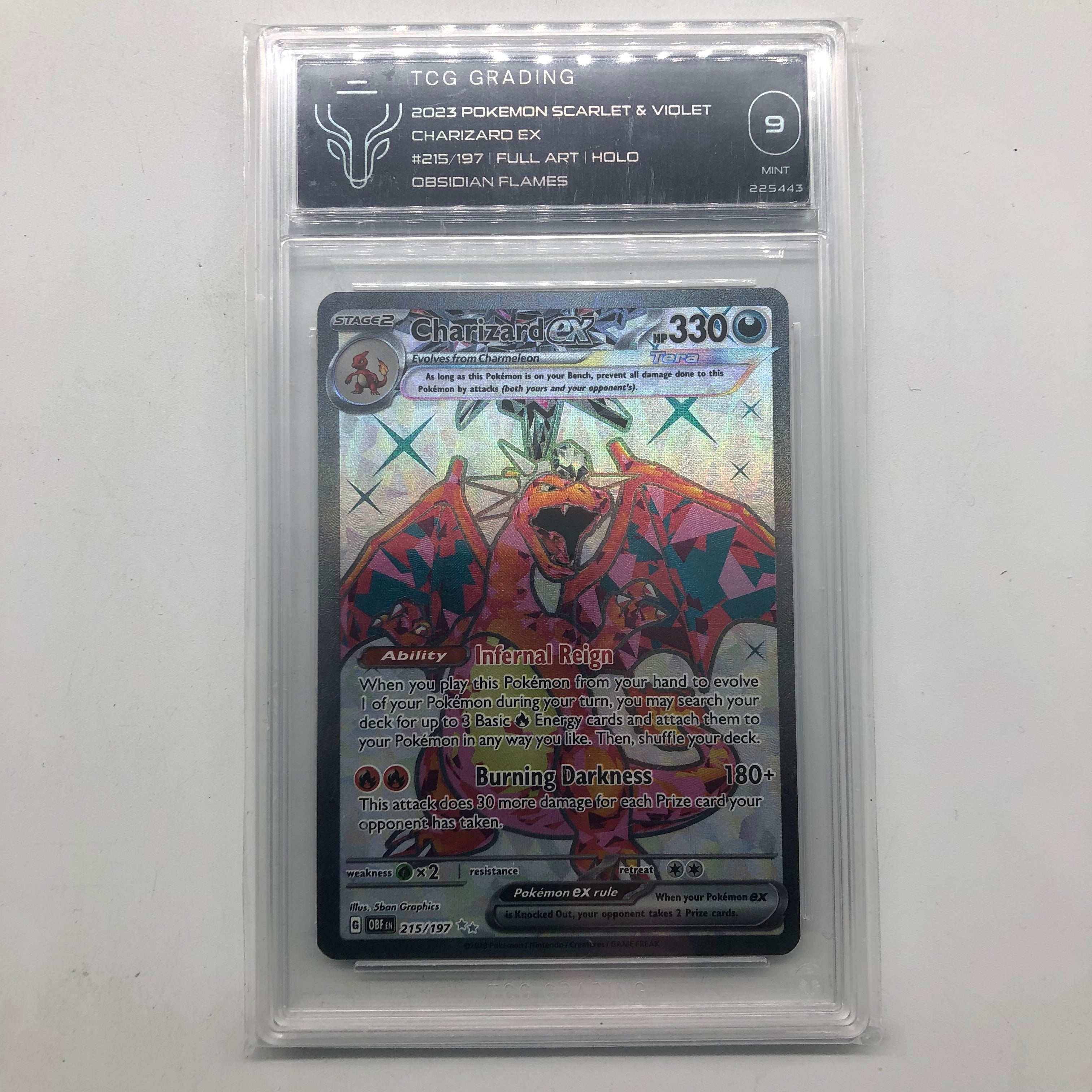 Charizard EX Pokemon Card 215/197 - Obsidian Flames PSA Graded 9 (TCG) | Rare Collectible for Pokemon Fans & TCG Players - Perfect for Display, Trading & Gaming Battles