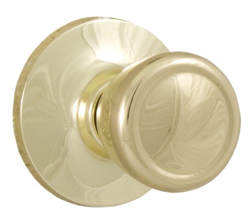 Weslock Reliant Tulip Collection Passage Knob - Polished Brass Door Knob (RE-00200T3T3FR20) for Hallway, Closet & Interior Doors - Vintage Style Hardware for Home Decor