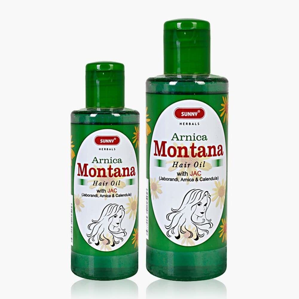 Sunny Arnica Montana Hair Growth Oil - Stimulates Scalp Circulation, Reduces Dandruff & Strengthens Hair Roots for Thicker Hair - Natural Treatment for Men & Women (200ml, Pack of 2) - Perfect for Daily Hair Care & Scalp Massage