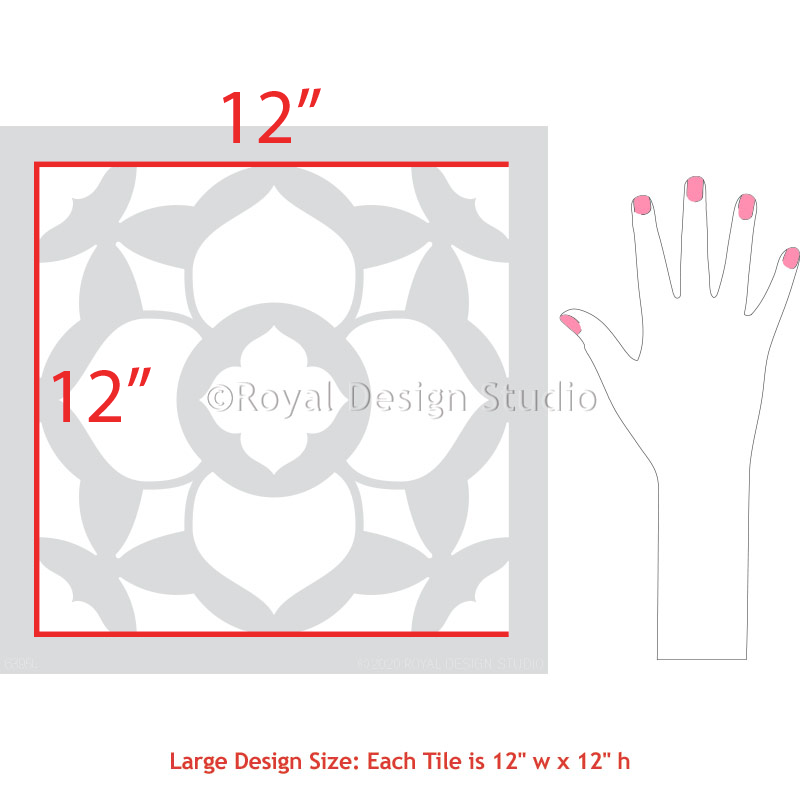Duomo Tile Stencil - Reusable DIY Floor & Wall Stencil for Painting Patterns - Perfect for Home Decor, Bathroom, Kitchen Backsplash & Outdoor Projects