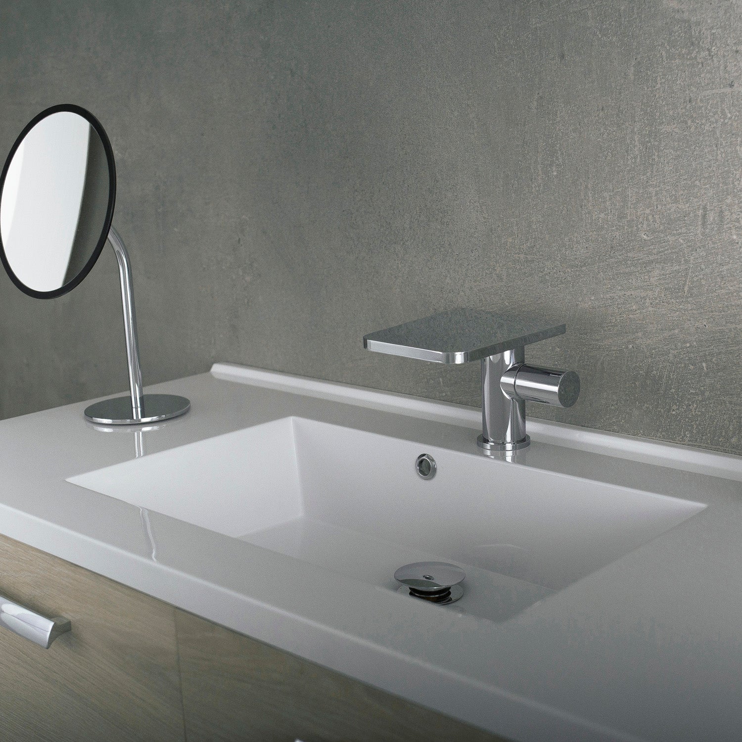 DAX 9888 Single Handle Waterfall Bathroom Faucet - Brass Body with Chrome Finish, 5 5/16 x 4 5/16 Inches - Perfect for Modern Bathroom Vanities and Spa-Like Showers