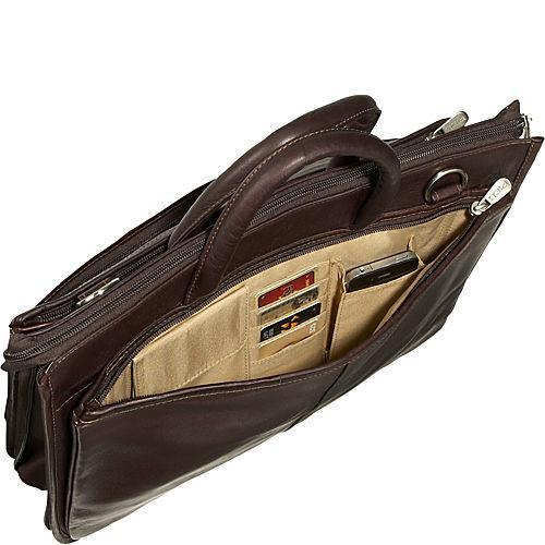 Premium Genuine Leather Expandable Briefcase for Business Professionals - Stylish & Durable Laptop Bag for Office, Travel, and Work Commute