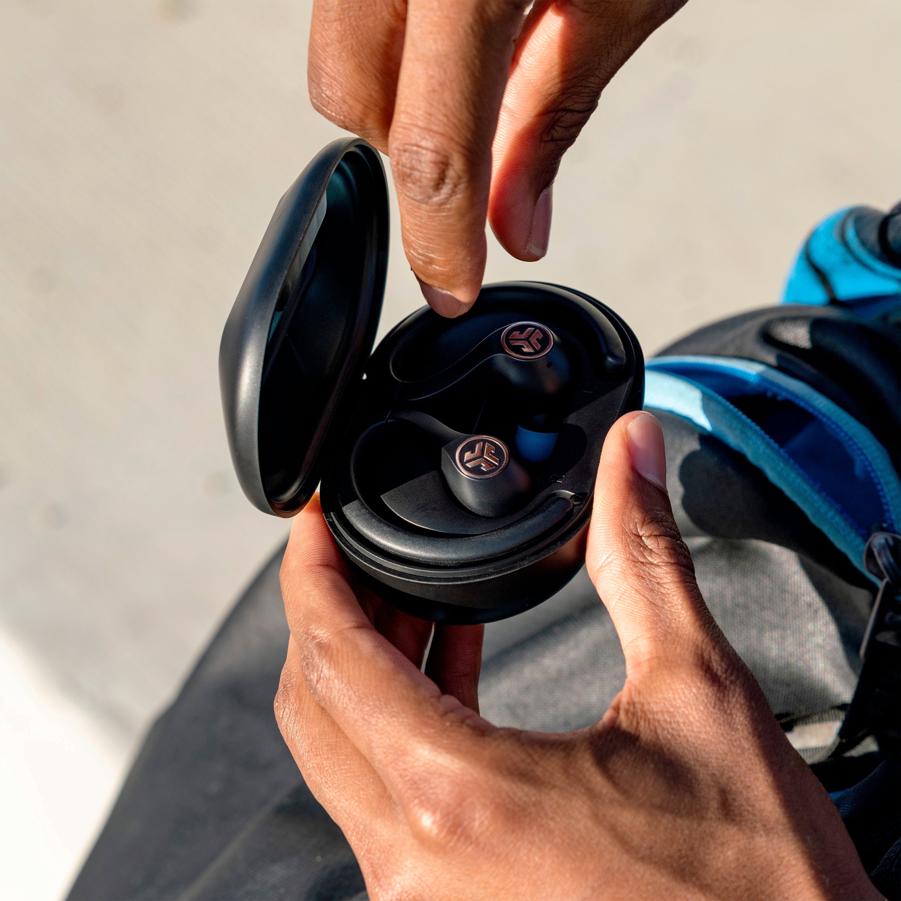 JBuds Air Sport True Wireless Earbuds - Bluetooth 5.0, IPX6 Waterproof, Secure Fit for Running & Workouts - Black (Ideal for Gym, Jogging & Outdoor Activities)