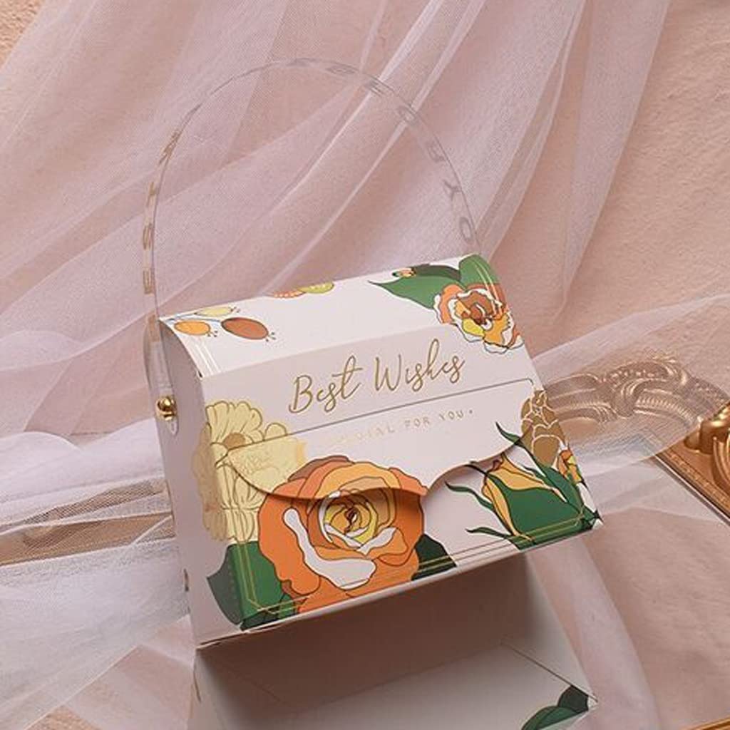 Elegant White Wedding Favor Boxes 10X5X8.1cm - Creative European Style Portable Candy Bags for Baby Showers, Birthday Parties & Wedding Favors | Perfect for Party Decorations, Gift Packaging & Special Events