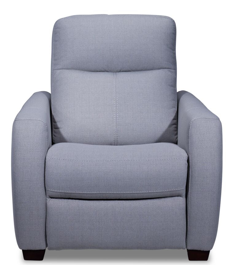 Broderick Power Reclining Chair - Grey - Comfortable Electric Recliner for Living Room, Home Theater & Relaxation