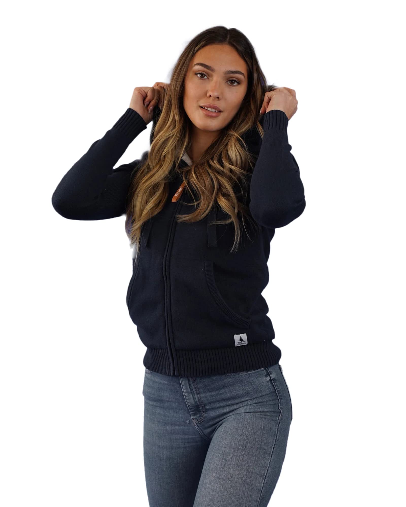 Wanakome Women's Luna Faux Fur Lined Zip Hoodie - Cozy Winter Jacket with Soft Fleece Lining for Outdoor Activities & Casual Wear