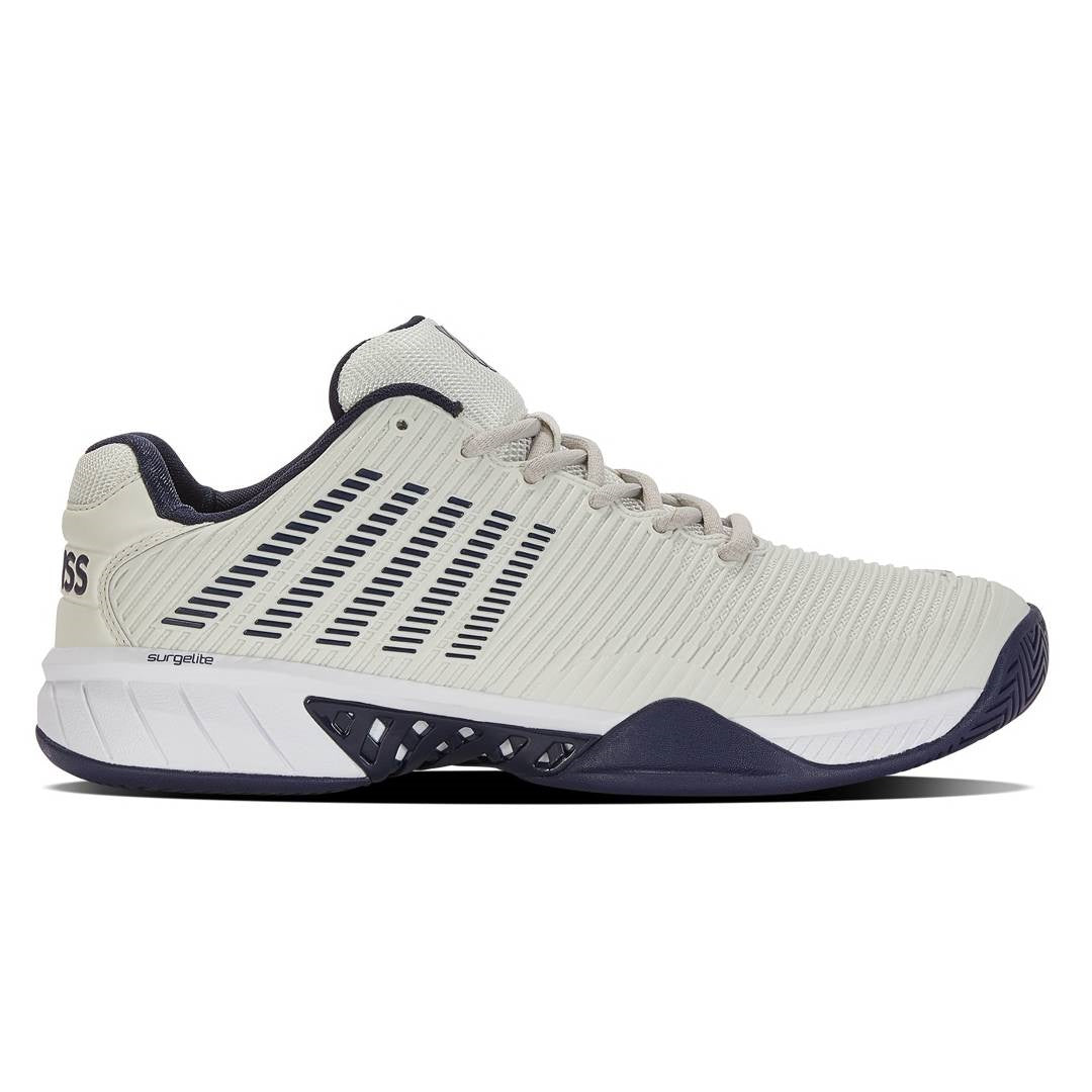 K Swiss Hypercourt Express 2 Men's Tennis Shoes - White/Blue | Lightweight Performance Court Shoes for Men | Perfect for Tennis, Pickleball & Casual Wear