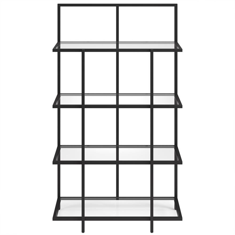 62'' Tall Rectangular Bookcase in Blackened Bronze - Modern Bookshelf for Living Room, Office & Study - Sturdy Storage Shelf for Books, Decor & Display
