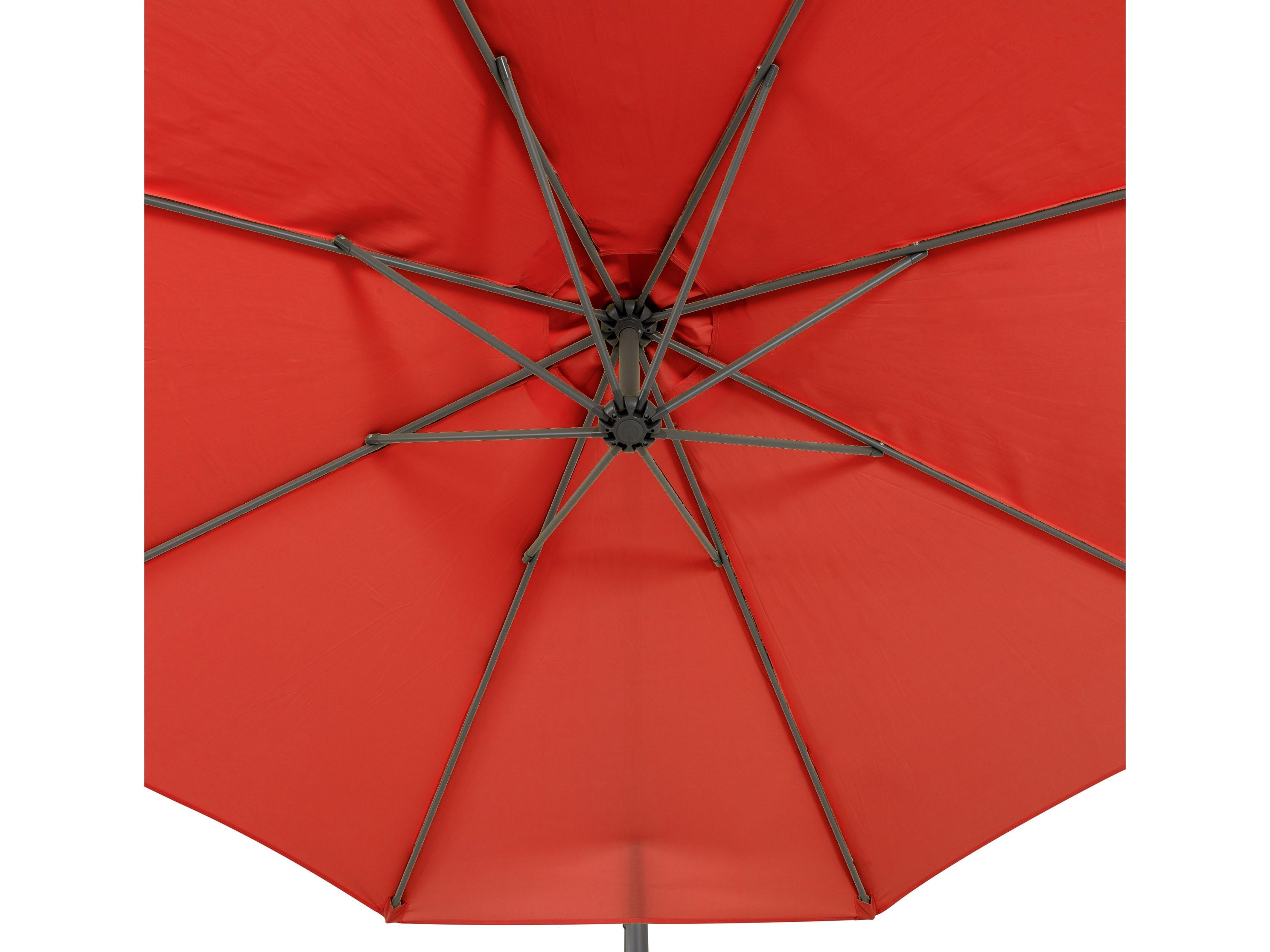 9.5ft Tilting Offset Patio Umbrella - Sun Shade with Adjustable Cantilever for Outdoor Dining, Poolside & Backyard - Waterproof & UV Protection (Crimson Red)