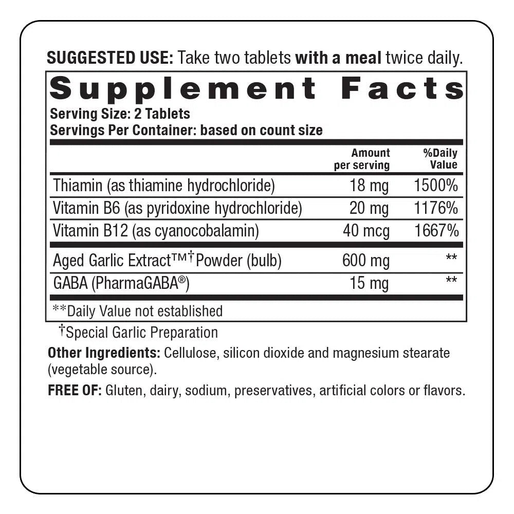 Kyolic Aged Garlic Extract 101 - Stress & Fatigue Relief Supplement for Immune Support & Heart Health | Supports Energy, Focus & Wellness for Busy Lifestyles