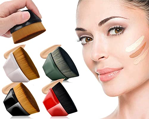 Flat Top Kabuki Foundation Brush Set for Liquid, Cream & Powder - Perfect for Flawless Blending