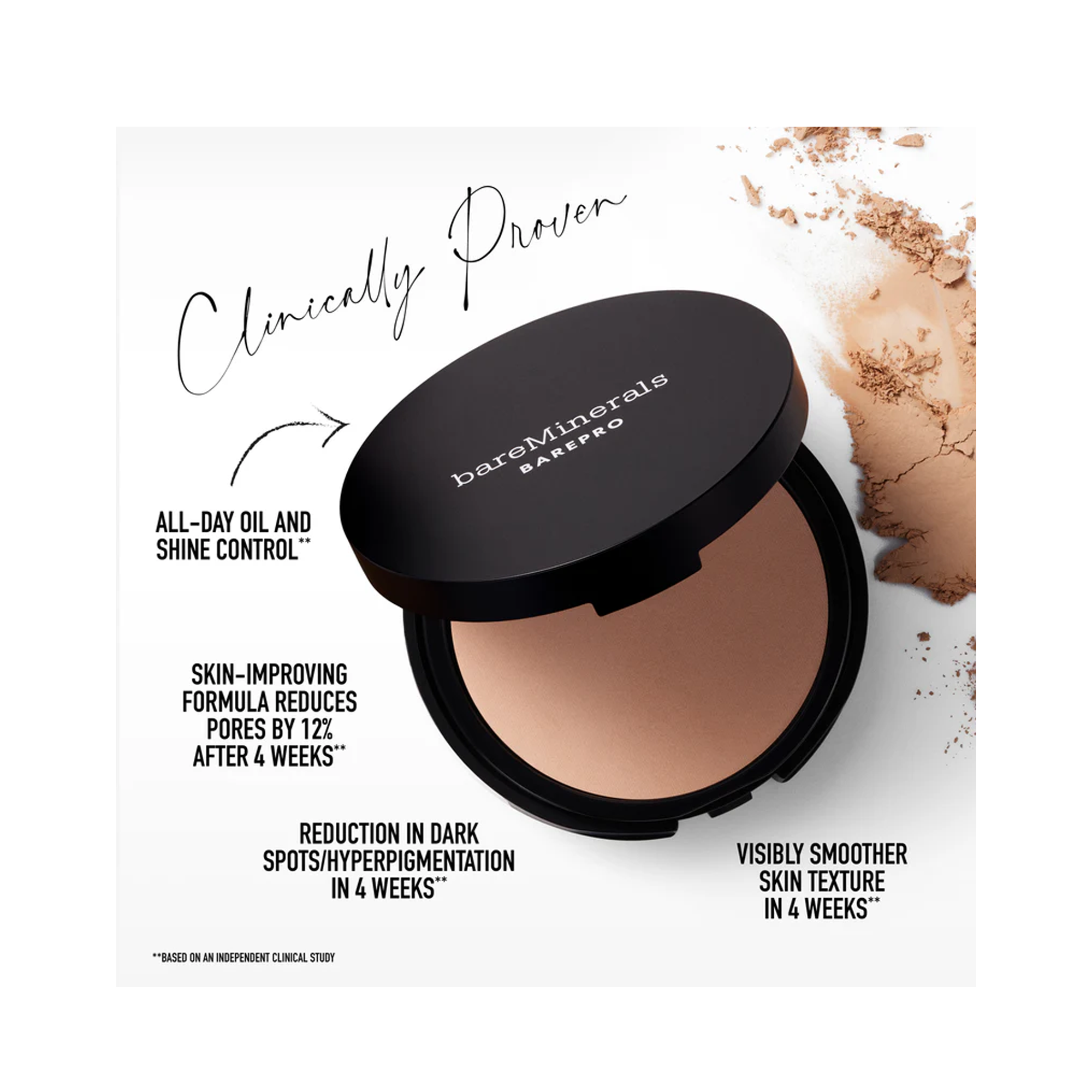 Bare Minerals Barepro 24-Hour Full Coverage Powder Foundation - Oil-Free, Long-Lasting Matte Finish for Flawless Skin | Perfect for Daily Wear, Special Occasions & On-The-Go Touch Ups