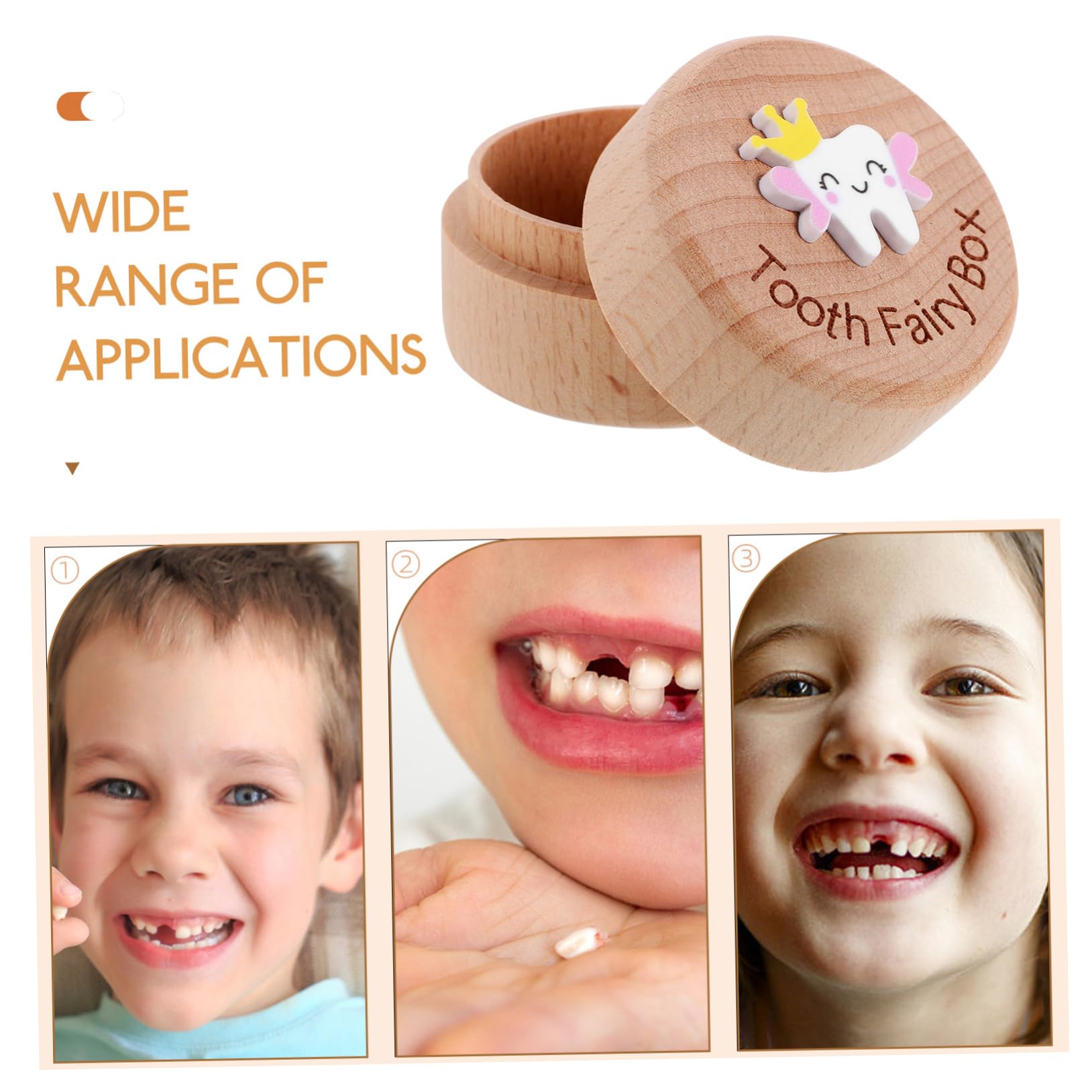 PRETYZOOM Wooden Baby Tooth Keepsake Box - First Tooth Holder for Kids, Children's Tooth Fairy Organizer with Fetal Hair Storage - Perfect for Baby Shower Gifts & Memory Preservation