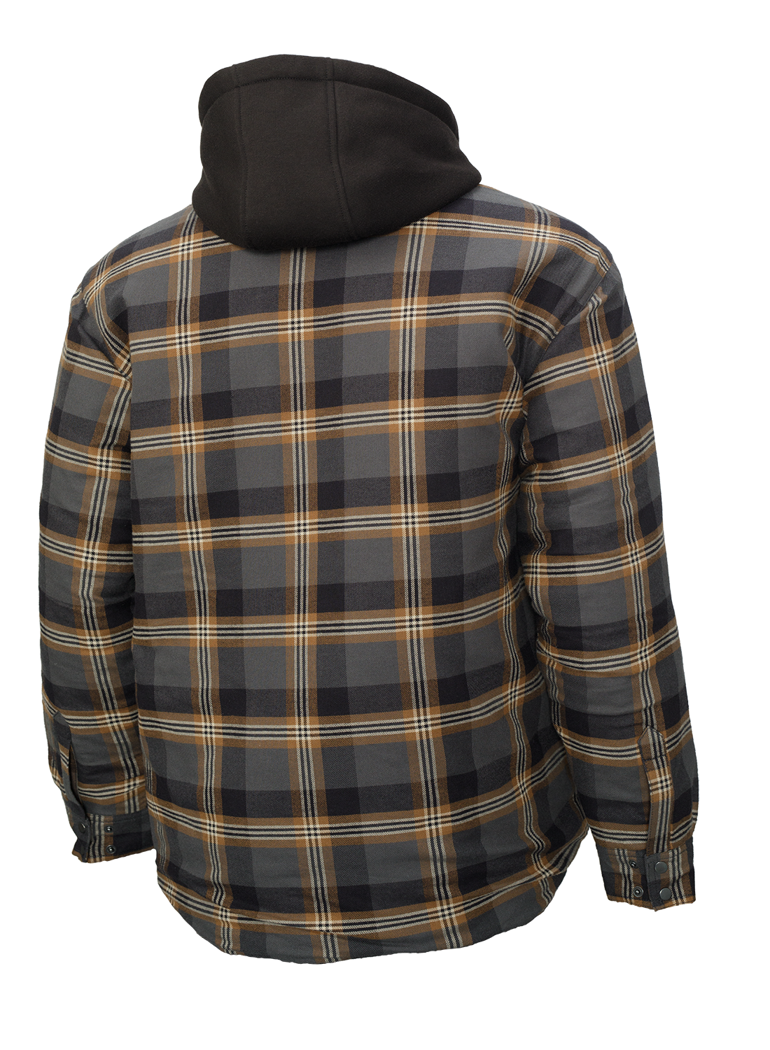Tough Duck Quilt Lined Hooded Flannel Jacket WS06 - Heavy Duty Workwear for Men, Warm Winter Coat with Hood for Construction, Farming & Outdoor Activities