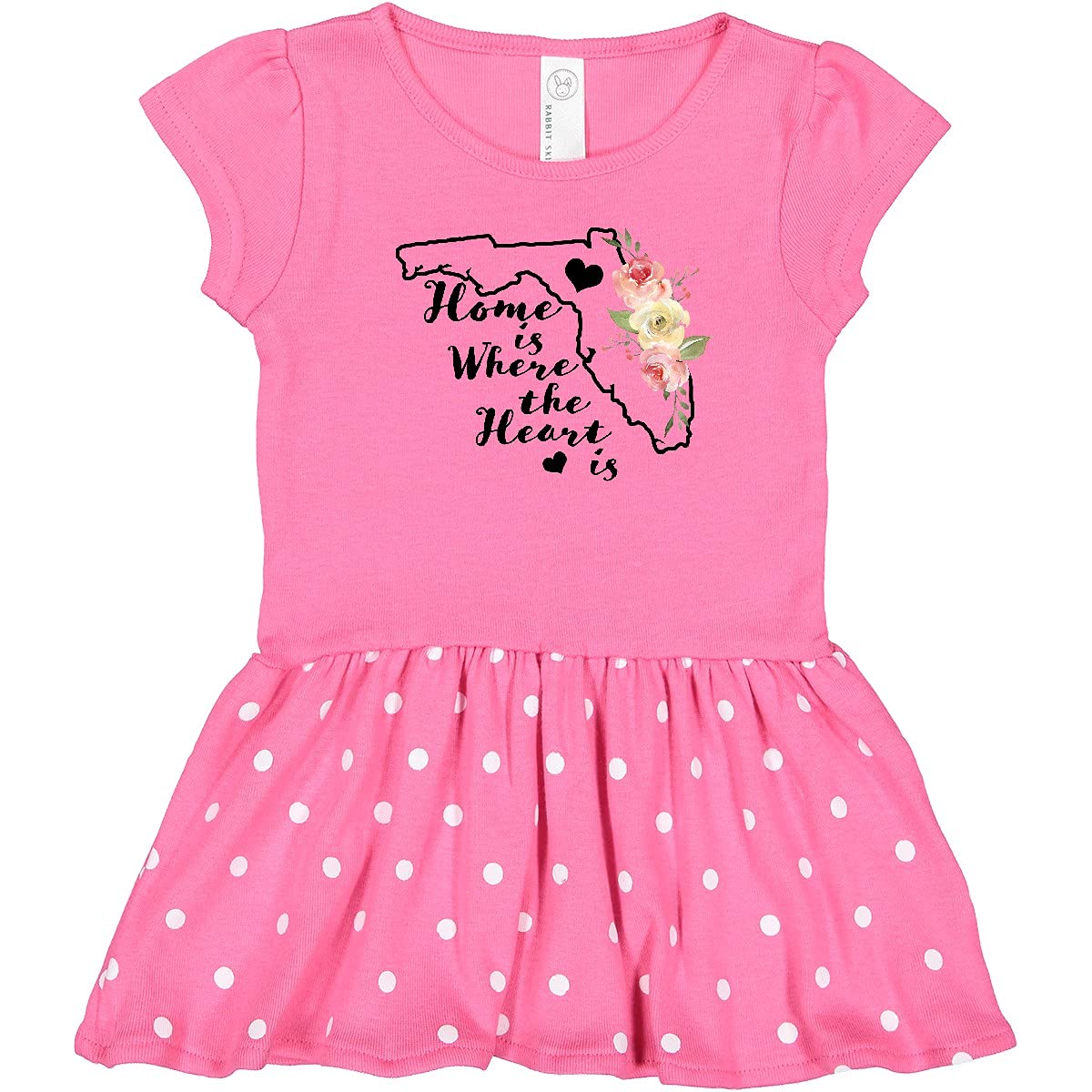 Inktastic Florida Home Where The Heart Is Watercolor Floral Toddler Dress - Perfect for Family Photos, Beach Vacations & Special Occasions