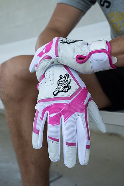 Sting Squad Pink Breast Cancer Awareness Batting Gloves - Baseball & Softball Training Gloves for Women & Girls - Perfect for Practice, Games & Fundraising Events