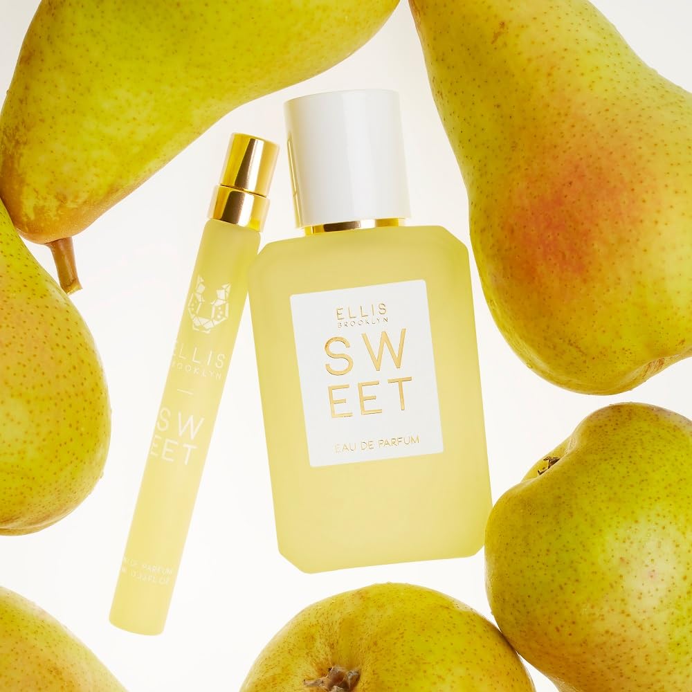 Ellis Brooklyn SWEET Eau De Parfum for Women - Vegan Gourmand Perfume with Pear, Violet, White Amber, Cashmere & Marshmallow | Made in USA | Perfect for Date Nights, Office Wear & Special Occasions