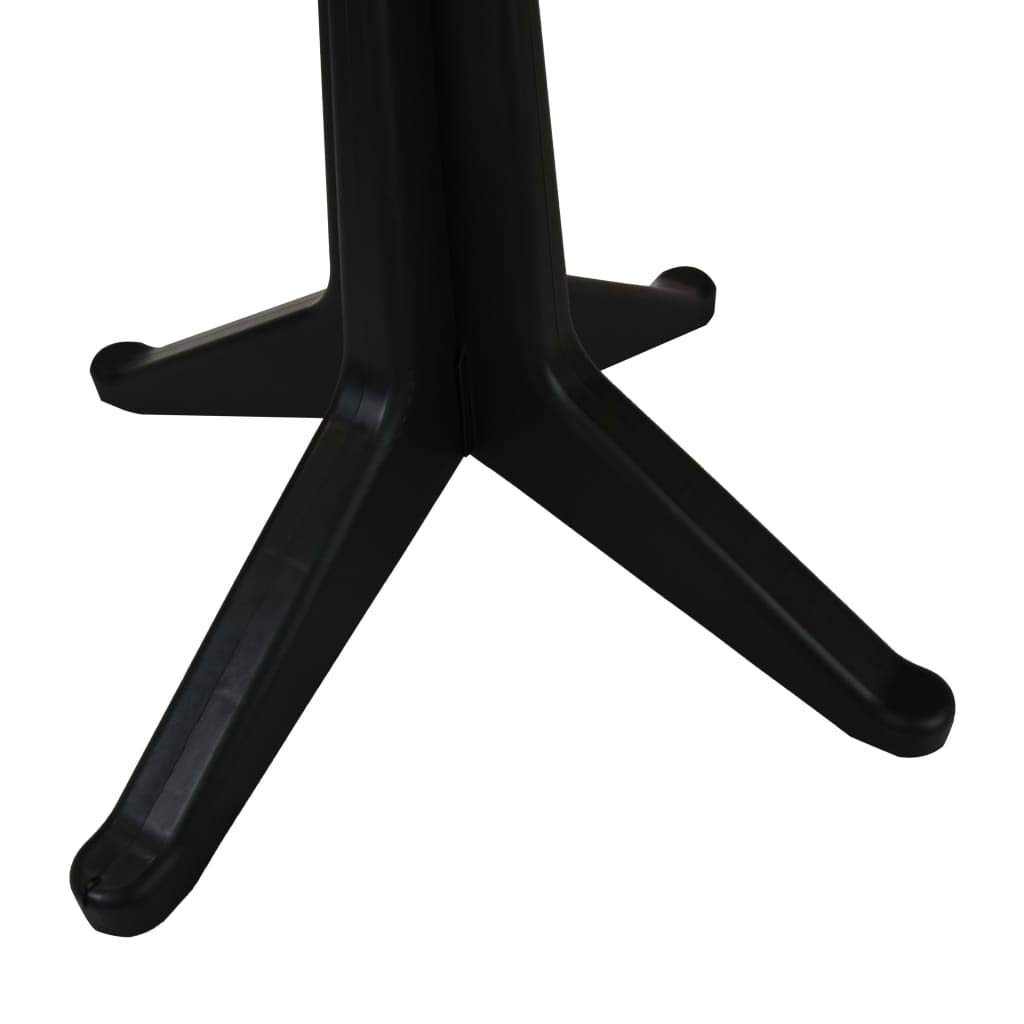 vidaXL Anthracite Square Plastic Patio Table - Weather Resistant Outdoor Dining Furniture Set - Lightweight & Easy to Clean - 27.6