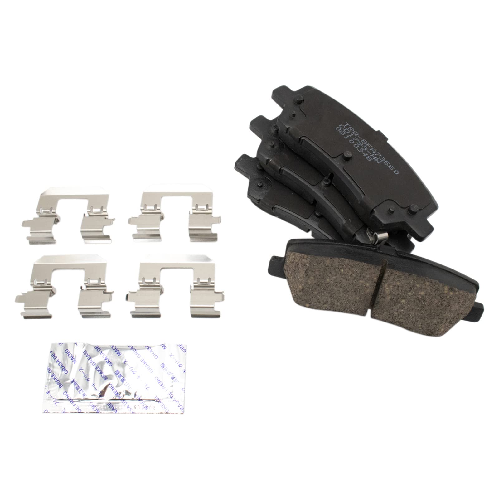TRQ Rear Brake Pad and Rotor Kit with Ceramic Brake Pads - Compatible with 2015-2022 Ford Mustang - Perfect for Daily Driving and Performance Upgrades