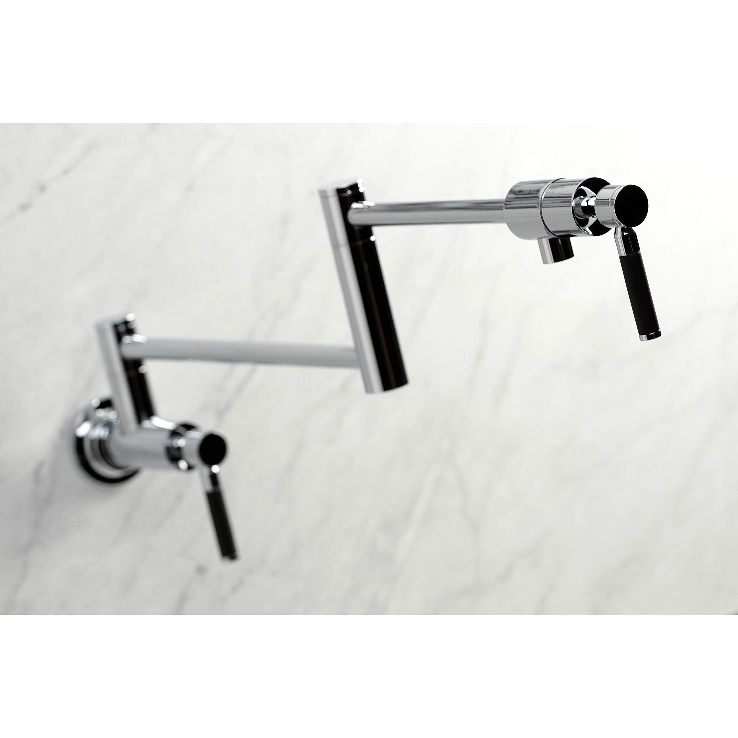 Kingston Brass KS4101DKL Kaiser Wall Mount Pot Filler Faucet - Polished Chrome Finish - Ideal for Kitchen Sink, Stove & Cooking Area