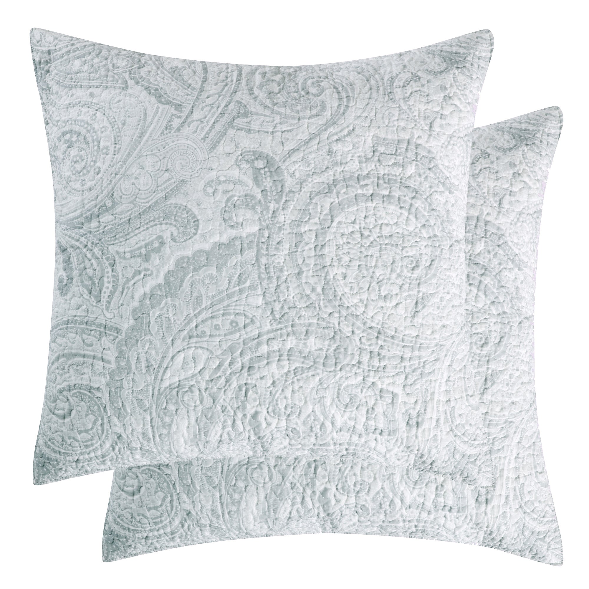 Premium Spruce Euro Sham Set - 100% Cotton Decorative Pillow Covers for Bedroom Decor, Living Room, Sofa & Couch (Set of 2)