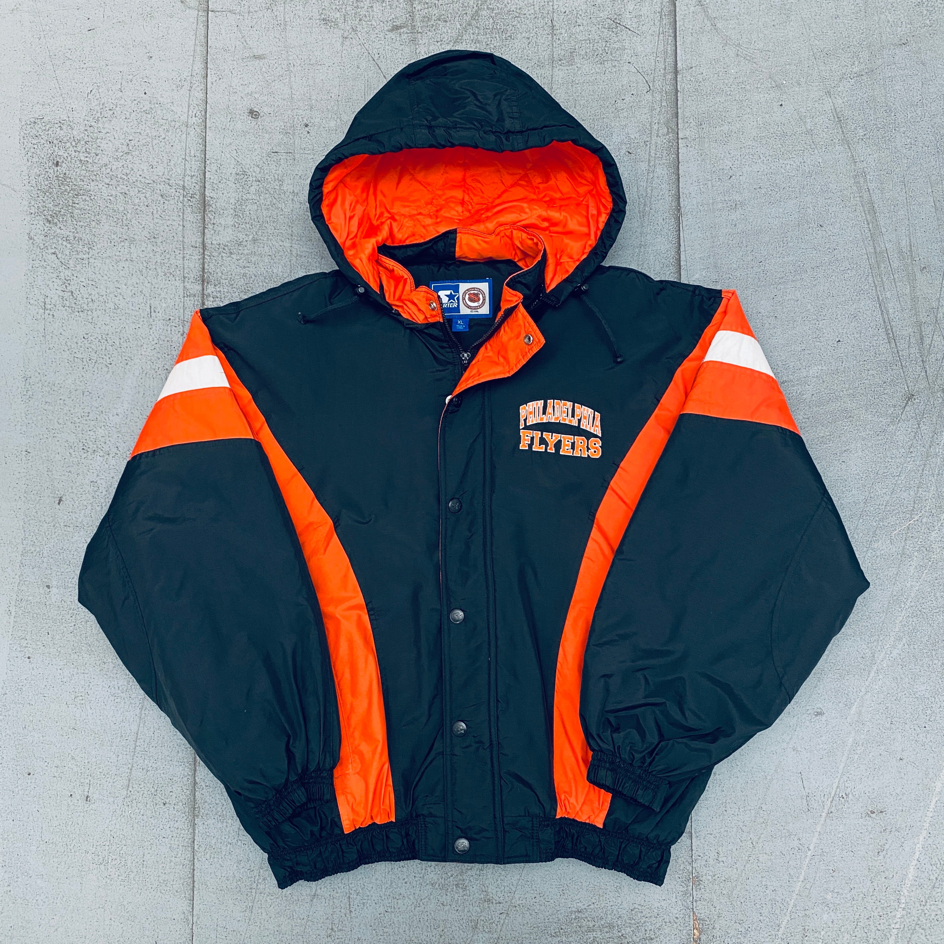 Philadelphia Flyers 1990s Starter Full-Zip Jacket - Vintage NHL Hockey Fan Apparel - XL Size for Men - Perfect for Game Day, Tailgating & Retro Sports Fashion