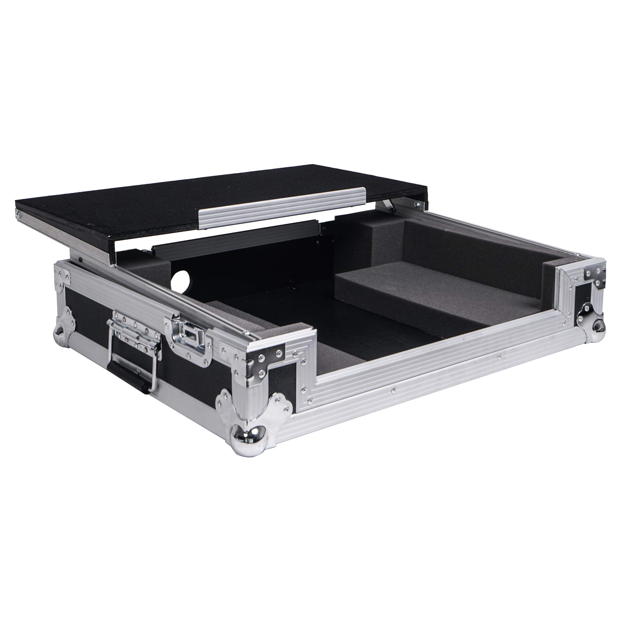 Sound Town DJ Controller Road Case with Sliding Laptop Stand for Pioneer DDJ-SR2 (STRC-SRLT) - Durable Protective Case for DJ Gigs, Tours & Mobile Performances