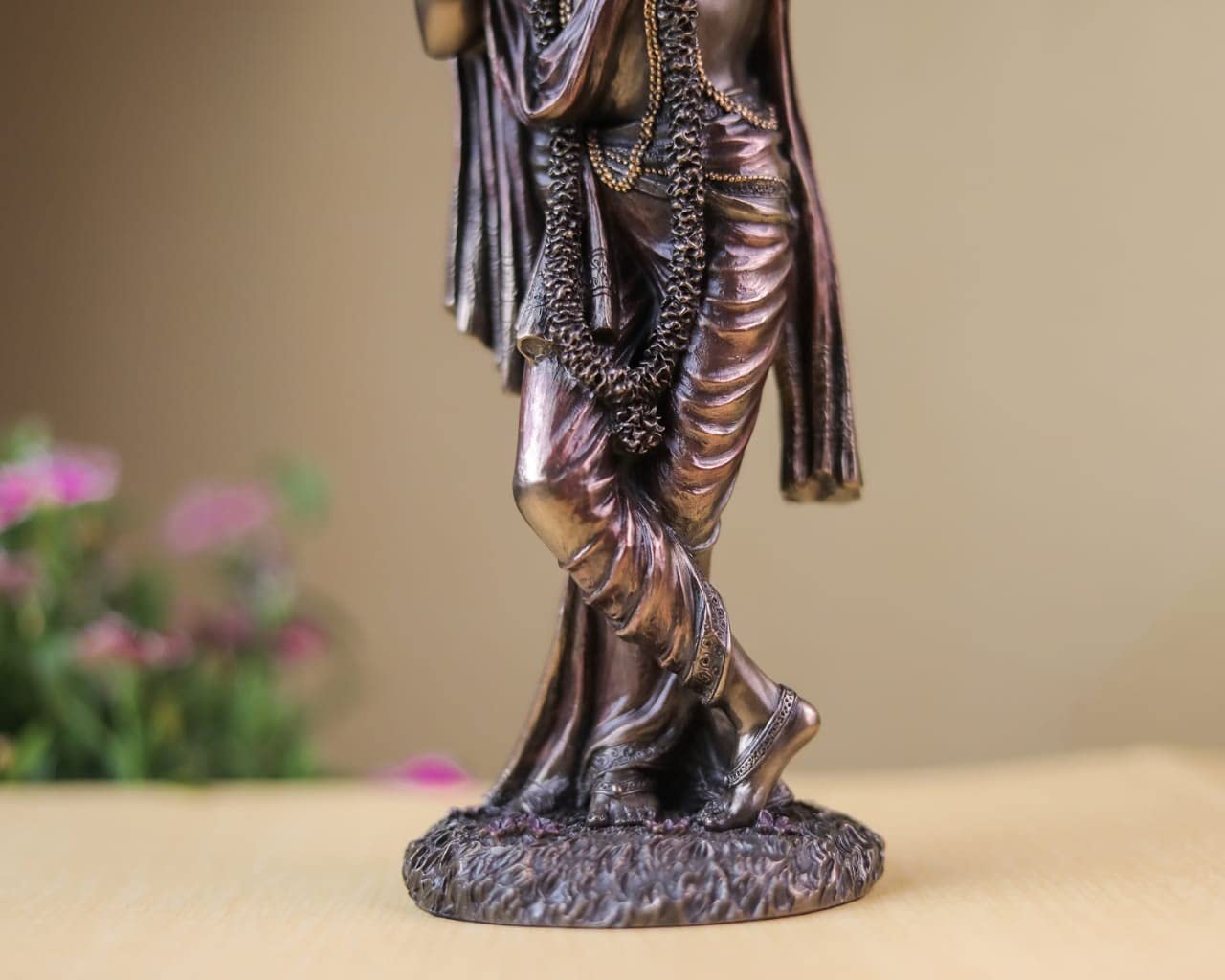25 CM Lord Krishna Statue with Flute (Basuri) - Handcrafted Hindu Deity Murti for Home Altar, Spiritual Gifts & Meditation Decor | Perfect for Puja Room, Yoga Space & Indian Cultural Displays