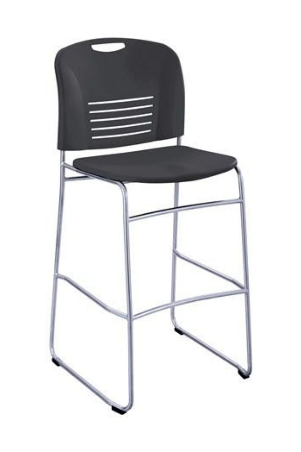 Safco Vy Plastic Bistro Height Sled Base Chair 4295 - Lightweight Stackable Bar Stool for Kitchen, Cafe & Restaurant Dining - Perfect for Home, Office & Commercial Use