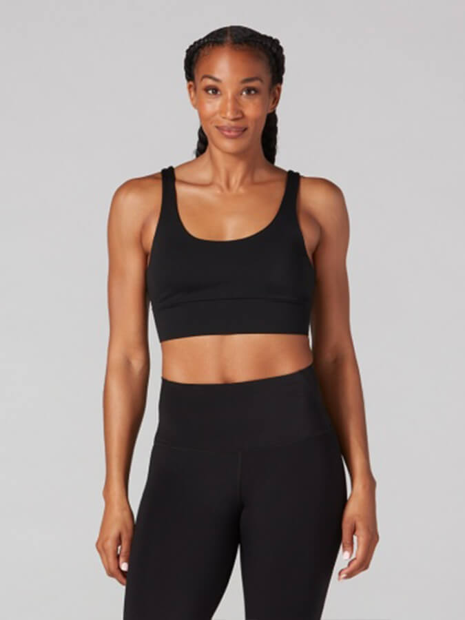 Tavi Empower Women's Sports Bra - High Support Workout Bra for Running & Yoga - Breathable & Moisture-Wicking Activewear (Ebony) - Perfect for Gym, Fitness & Daily Wear