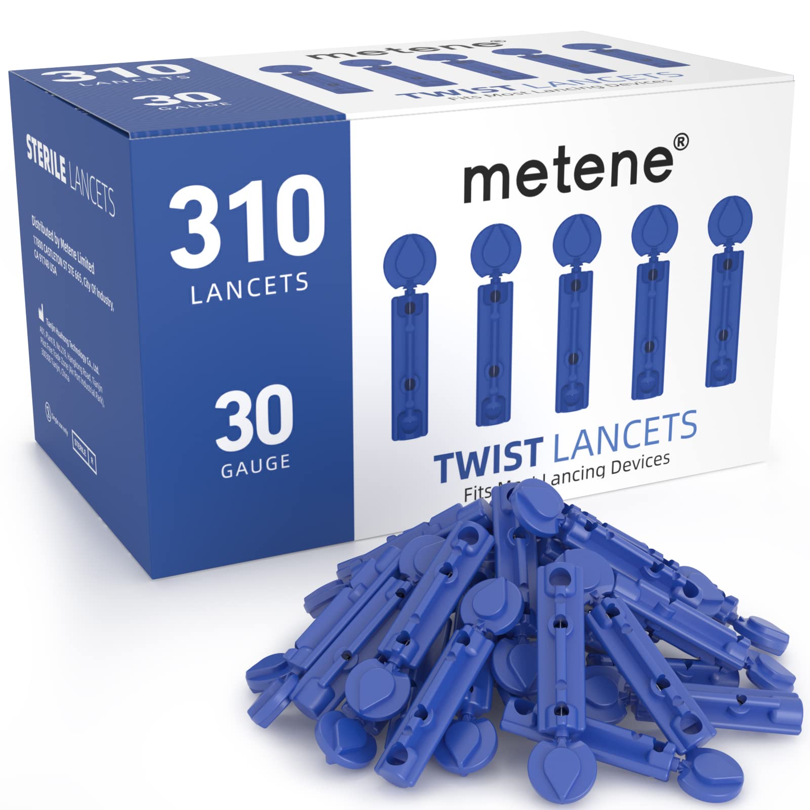 Metene TD-4116 Blood Glucose Monitor Kit with Twist Top Lancets - Accurate Diabetes Testing for Home Use | Pain-Free Blood Sugar Monitoring for Daily Health Management