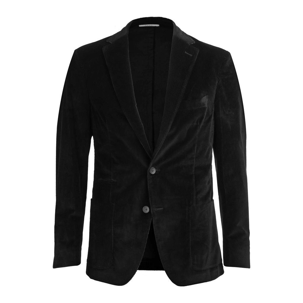 FRADI Women's Soft Corduroy Stretch Blended Cotton Blazer Jacket - Black (Regular Fit) | Comfortable Office Wear & Casual Outfits for Work or Weekend