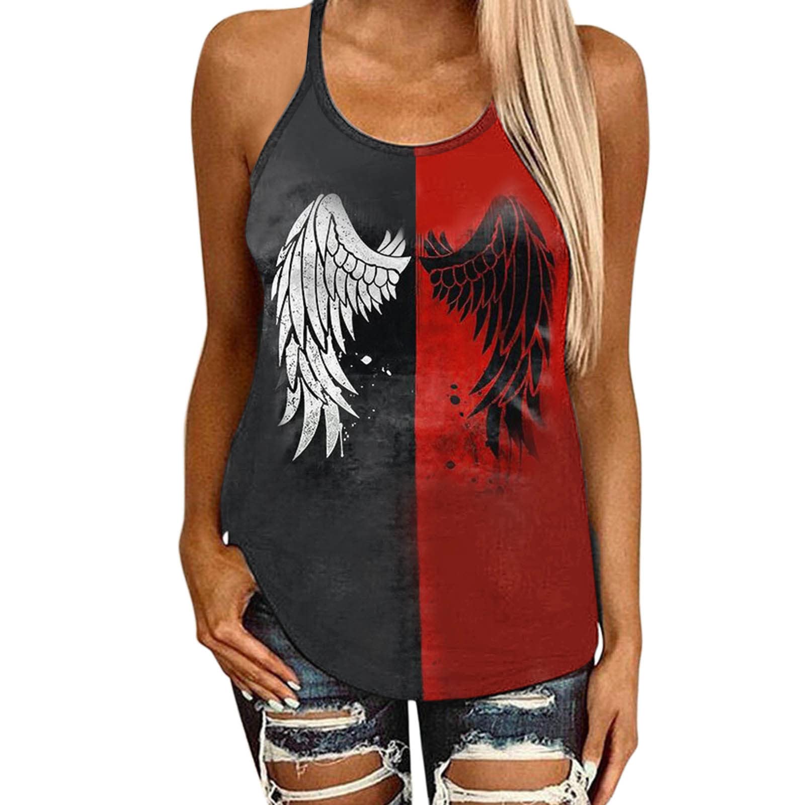 Women's Sexy Ribbed Tank Tops - Summer Loose Fit Criss Cross Halter Hollow Back Camisole Shirt (Red, S) | Perfect for Beach, Yoga, Casual Wear & Night Out
