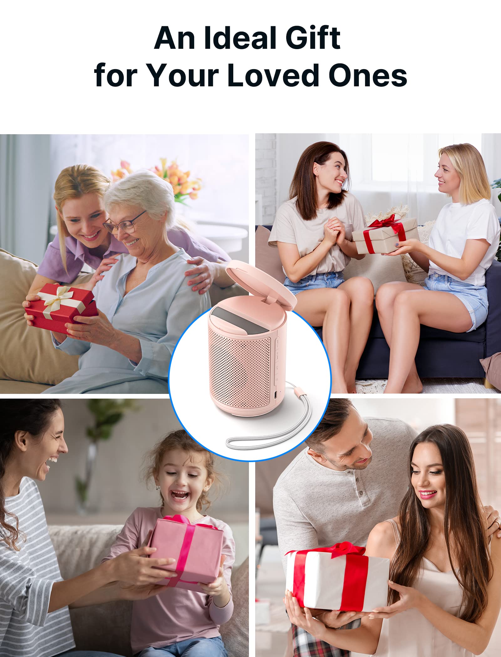 **JSAUX Wireless Bluetooth Speaker with Magnetic Charger & Phone Stand - HD Surround Sound, Compatible with iPhone & Samsung - Perfect Gift for Men & Women (Birthday, Travel, Home, Office)**