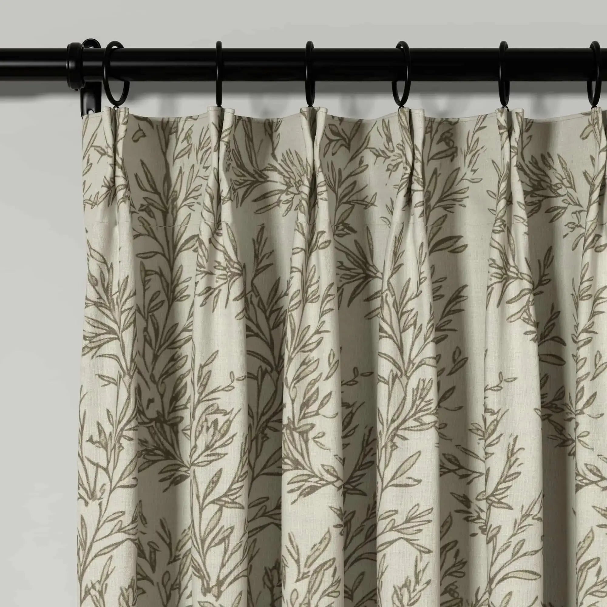 Elegant Sara Le Print Linen Pleated Cafe Curtains - Light Filtering Window Treatment for Kitchen, Dining Room & Bathroom