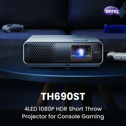 BenQ TH690ST 2300 Lumen Full HD Short Throw LED DLP Gaming Projector - Perfect for Home Theater, Gaming & Outdoor Movie Nights