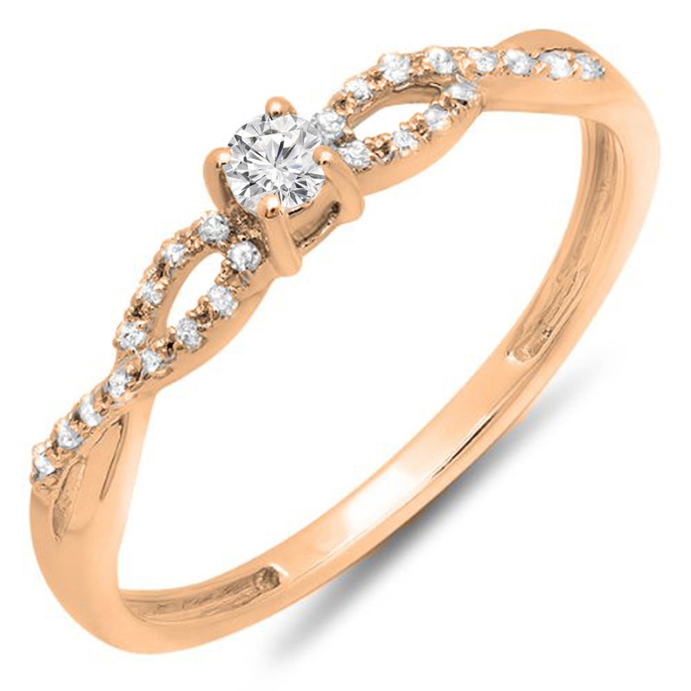 0.20 Cttw 18K Solid Gold Round Diamond Engagement Ring for Women - Dazzlingrock Collection, Perfect for Bridal, Promise, Anniversary & Special Occasions