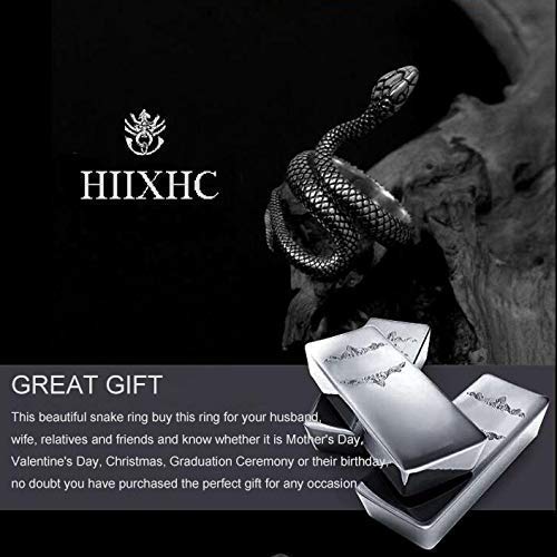 HIIXHC Adjustable Snake Rings for Women & Men - Vintage Animal Jewelry, Fashion Statement Rings - Perfect for Halloween, Gothic Style, and Boho Outfits