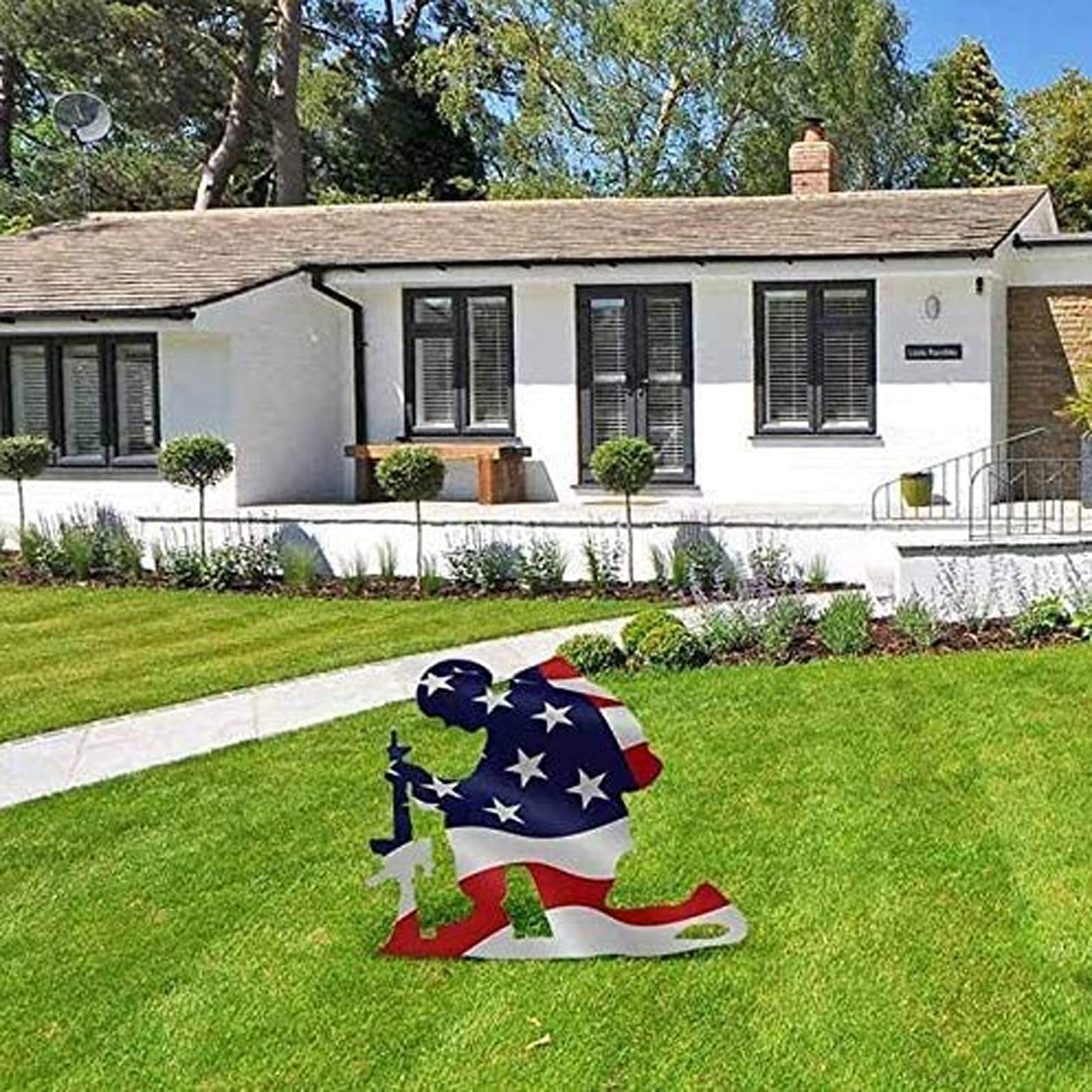 BinaryABC Memorial Day Decorations - Patriotic 4th of July Signs & Independence Day Outdoor Lawn Decor (22cm) - Perfect for Front Yard, Backyard, and Party Decorations