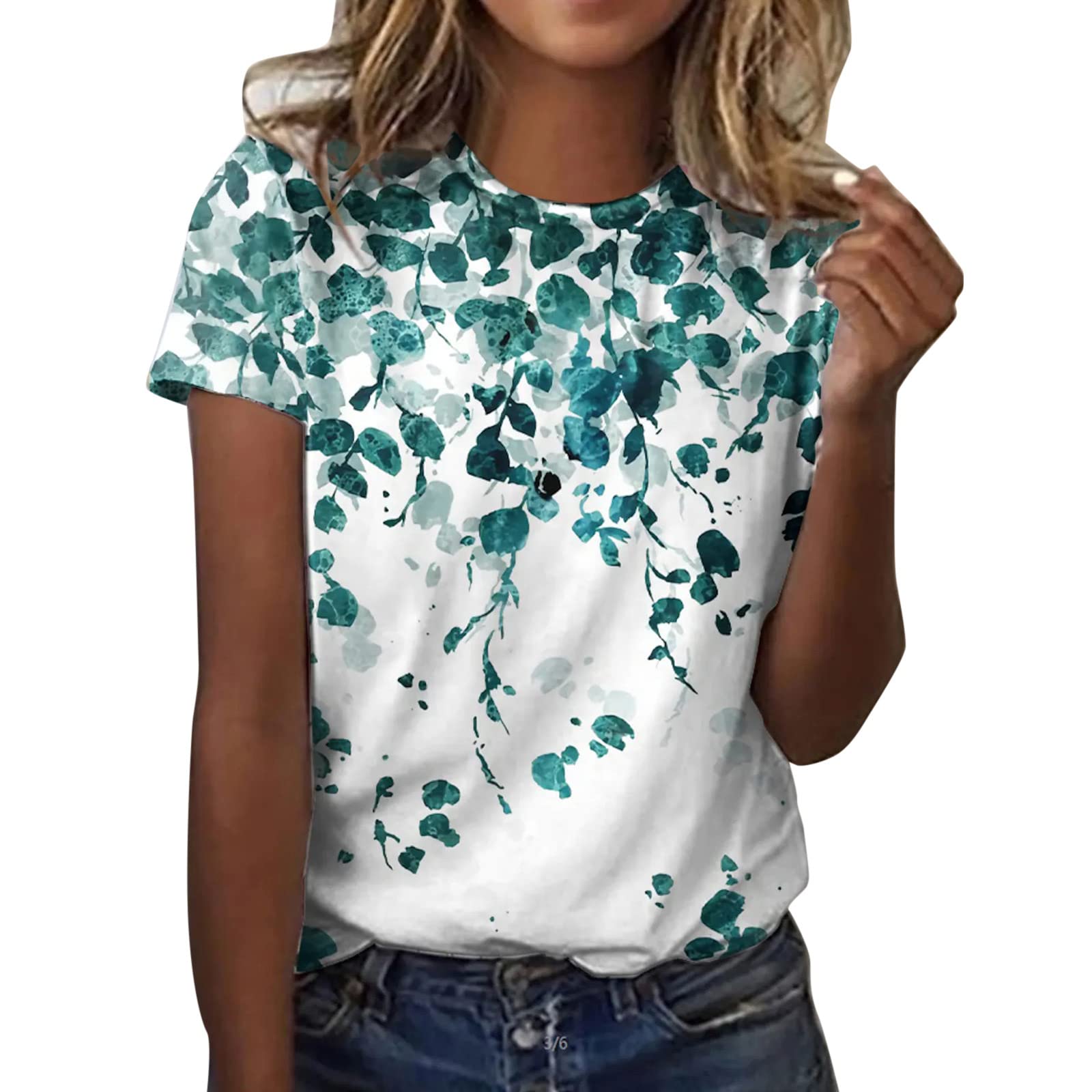Trendy Plus Size Women's Short Sleeve V-Neck Printed T-Shirt - Comfortable Casual Blouse for Everyday Wear | Perfect for Work, Weekend Outings & Summer Fashion