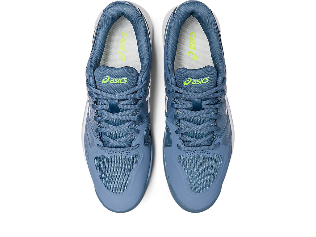 ASICS Men's Gel Challenger 13 Clay Court Tennis Shoes - Steel Blue/White | Padel & Clay Court Performance | Perfect for Competitive Matches & Training