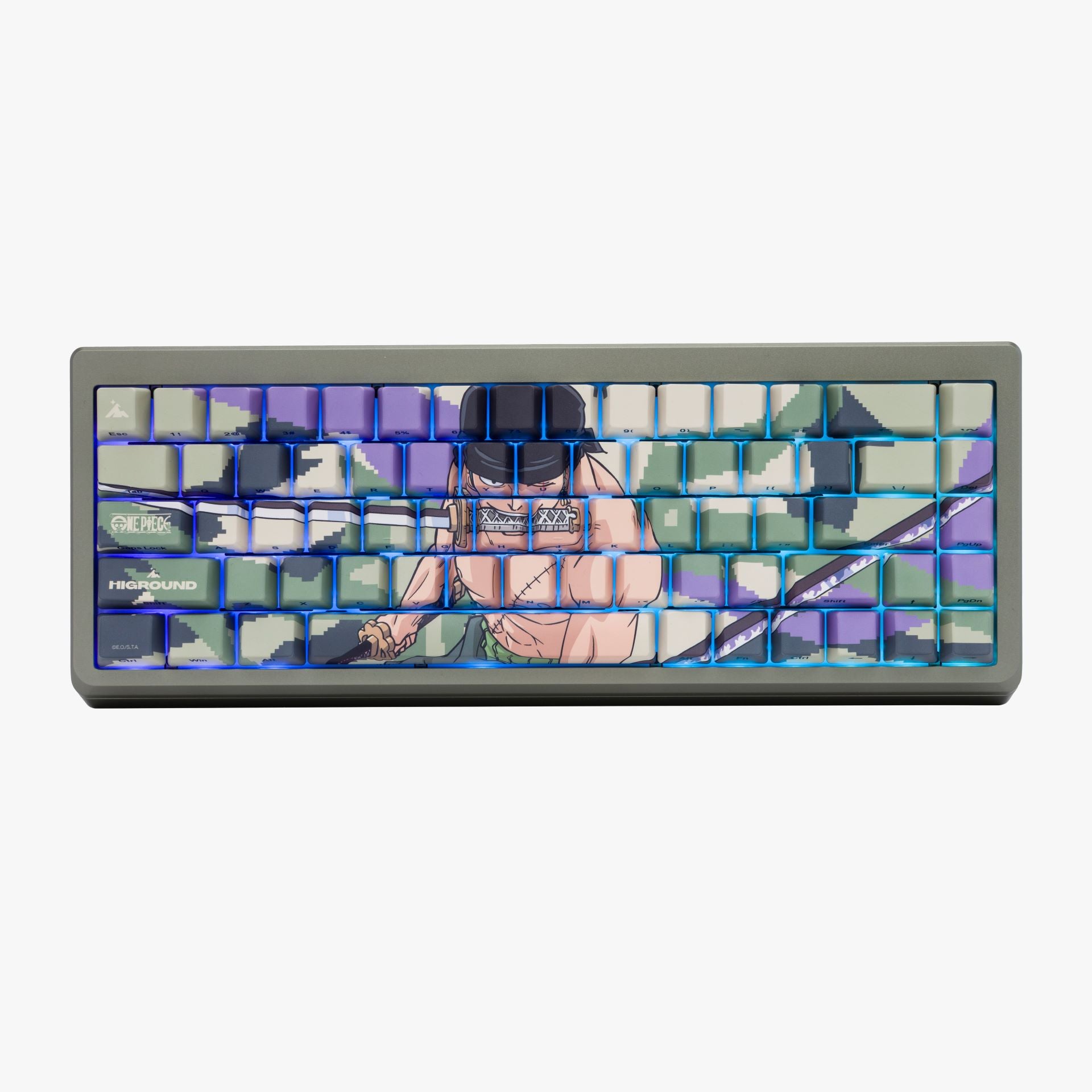One Piece x HG Summit 65 Keyboard - Zoro Themed Mechanical Gaming Keyboard for PC/Mac - Perfect for Anime Fans & Gamers