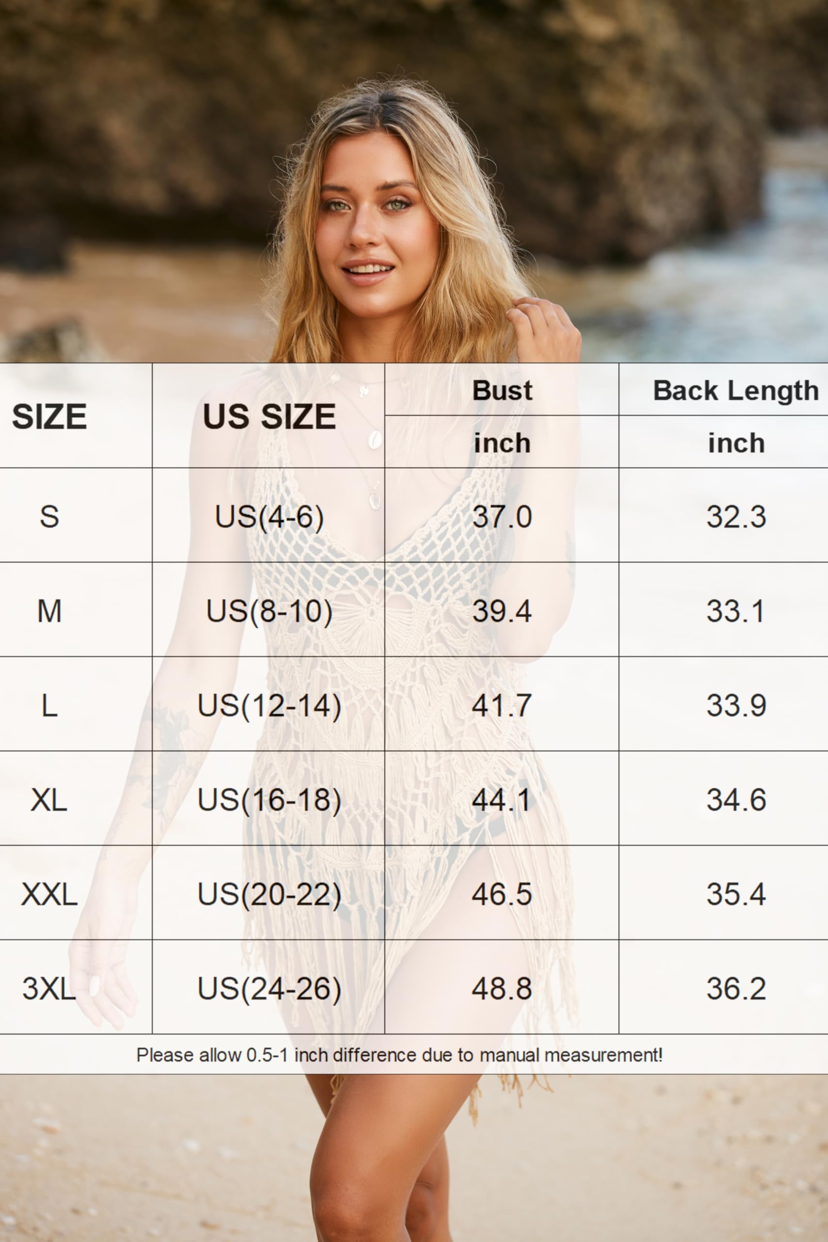 Ekouaer Women's Crochet Bikini Cover Up Dress - Beach Swimsuit Coverup with Tassels, Summer Swimwear for Pool, Vacation & Boho Style Outfits | Perfect for Beach Trips, Resort Wear & Poolside Relaxation