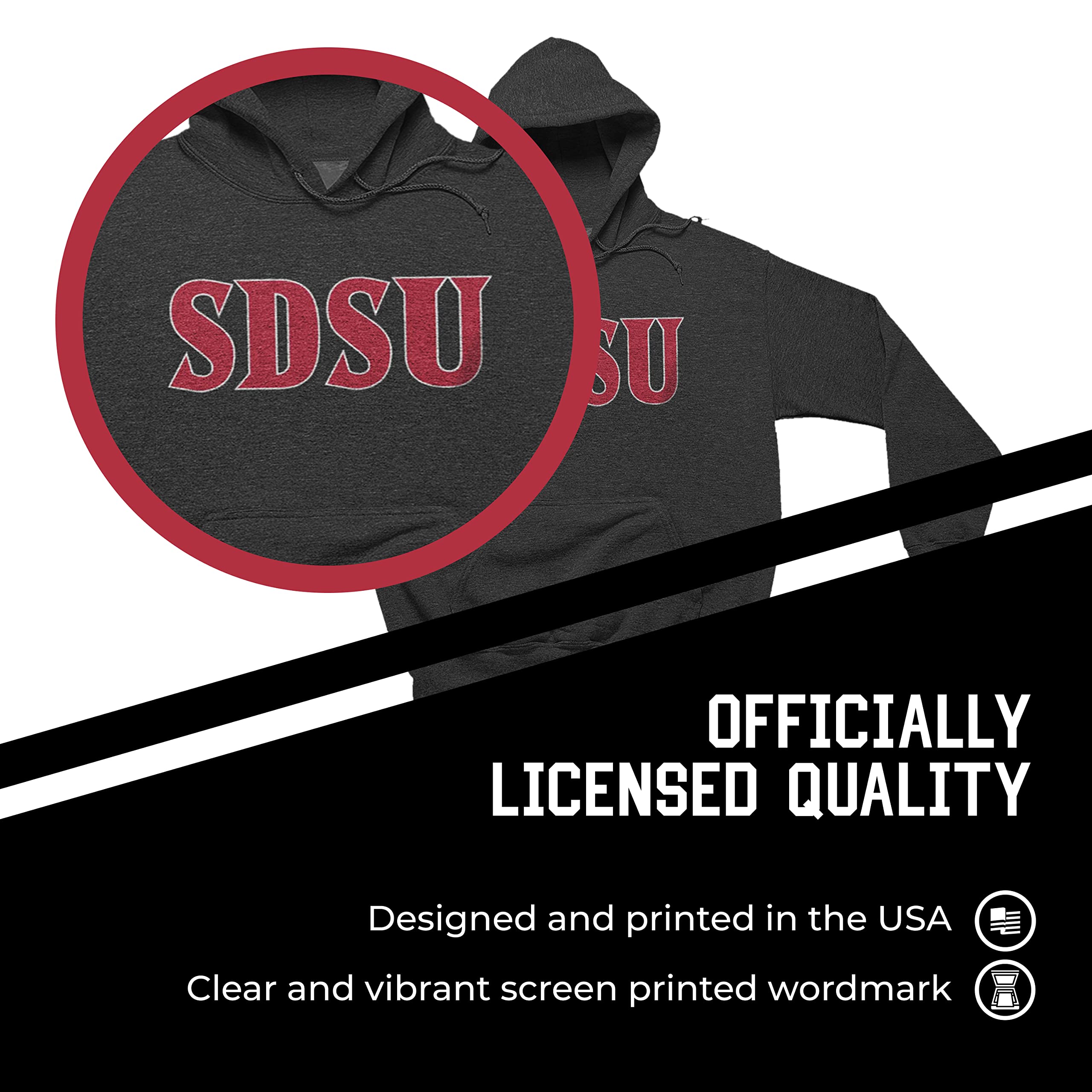 NCAA Adult Cotton Blend Charcoal Hooded Sweatshirt - Soft Ringspun Fabric, Comfortable Pullover for Men & Women - Perfect for Game Day, Campus Wear & Casual Outfits