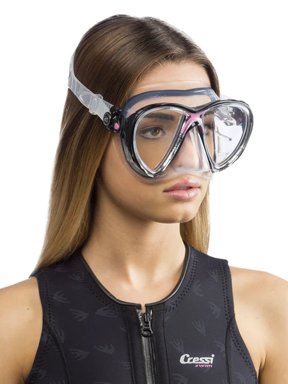 Cressi Big Eyes Evolution Scuba Diving Mask - High Visibility Anti-Fog Snorkeling Gear for Underwater Exploration & Swimming