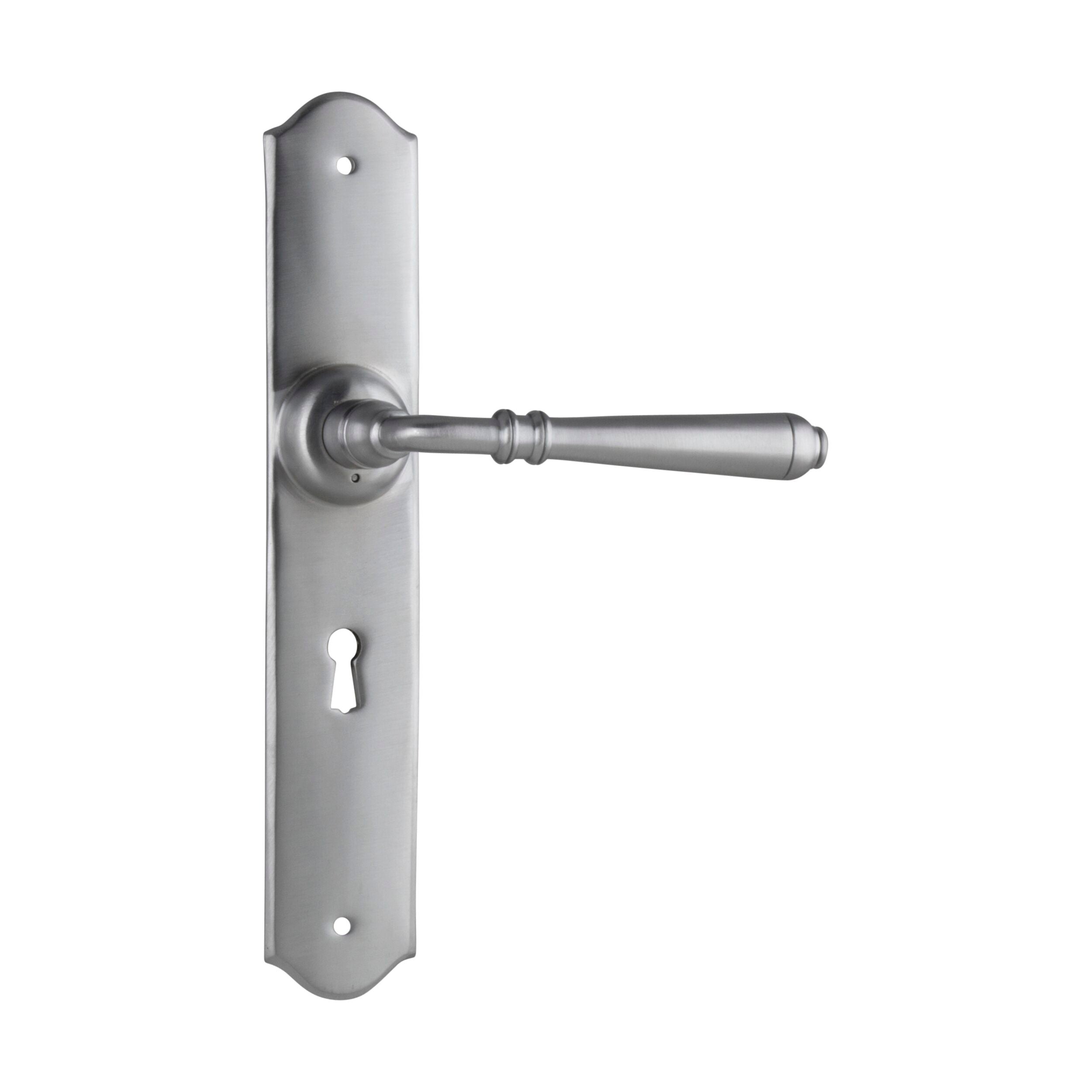 0750 Door Lever Reims Lock Pair in Satin Chrome - H240xW40xP70mm - Perfect for Home, Office & Commercial Door Security