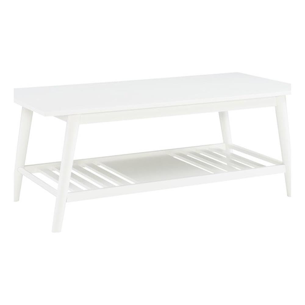 White Linon Samantha Wood Coffee Table - Stylish Living Room Centerpiece for Home Decor & Entertainment