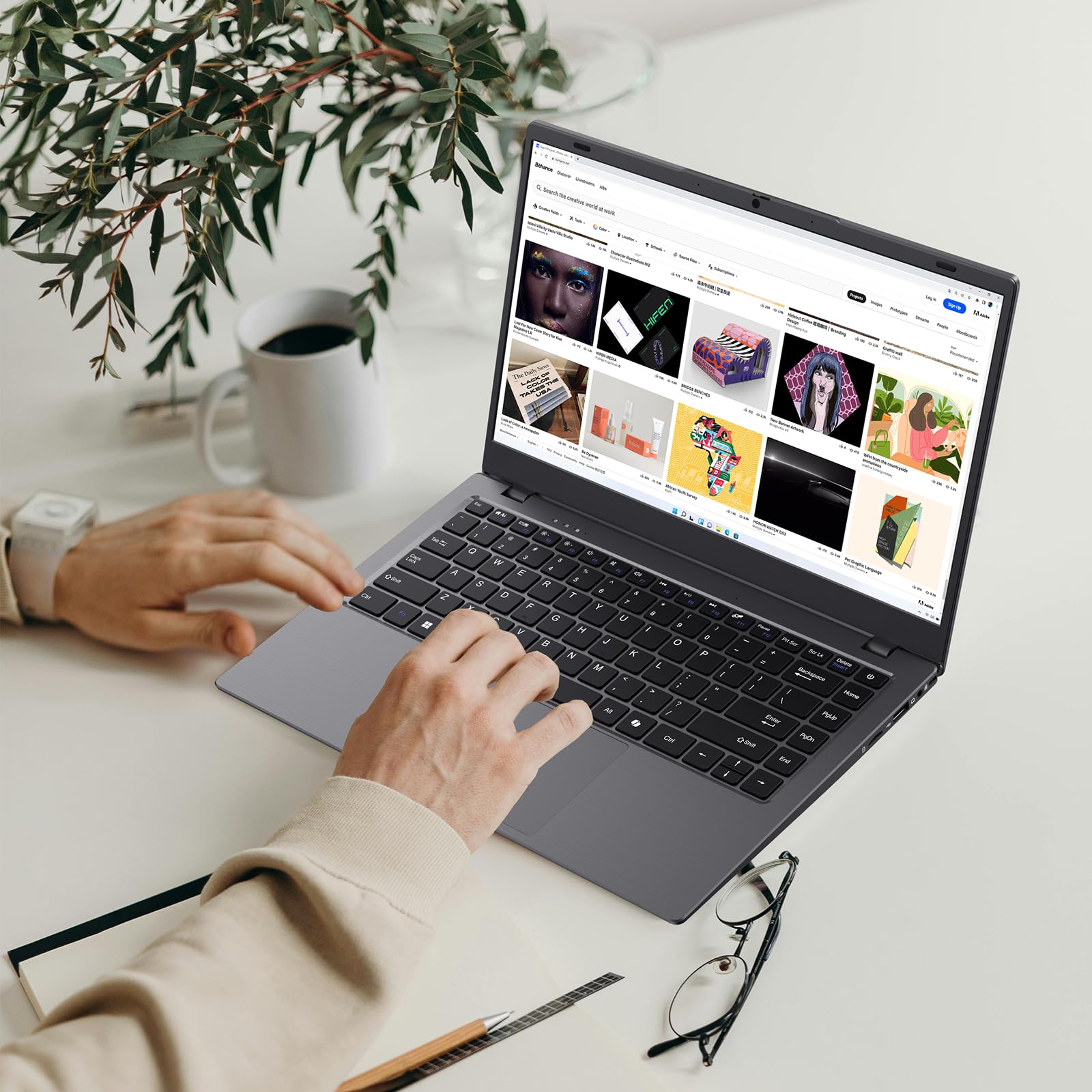 Coolby 14.1 Inch Windows 11 Laptop - HD Display, Intel N5095 Quad Core Processor, 8GB RAM & 128GB SSD, Dual-Band WiFi (2.4G/5G Hz), Bluetooth - Perfect for Remote Work, Online Learning & Business Travel
