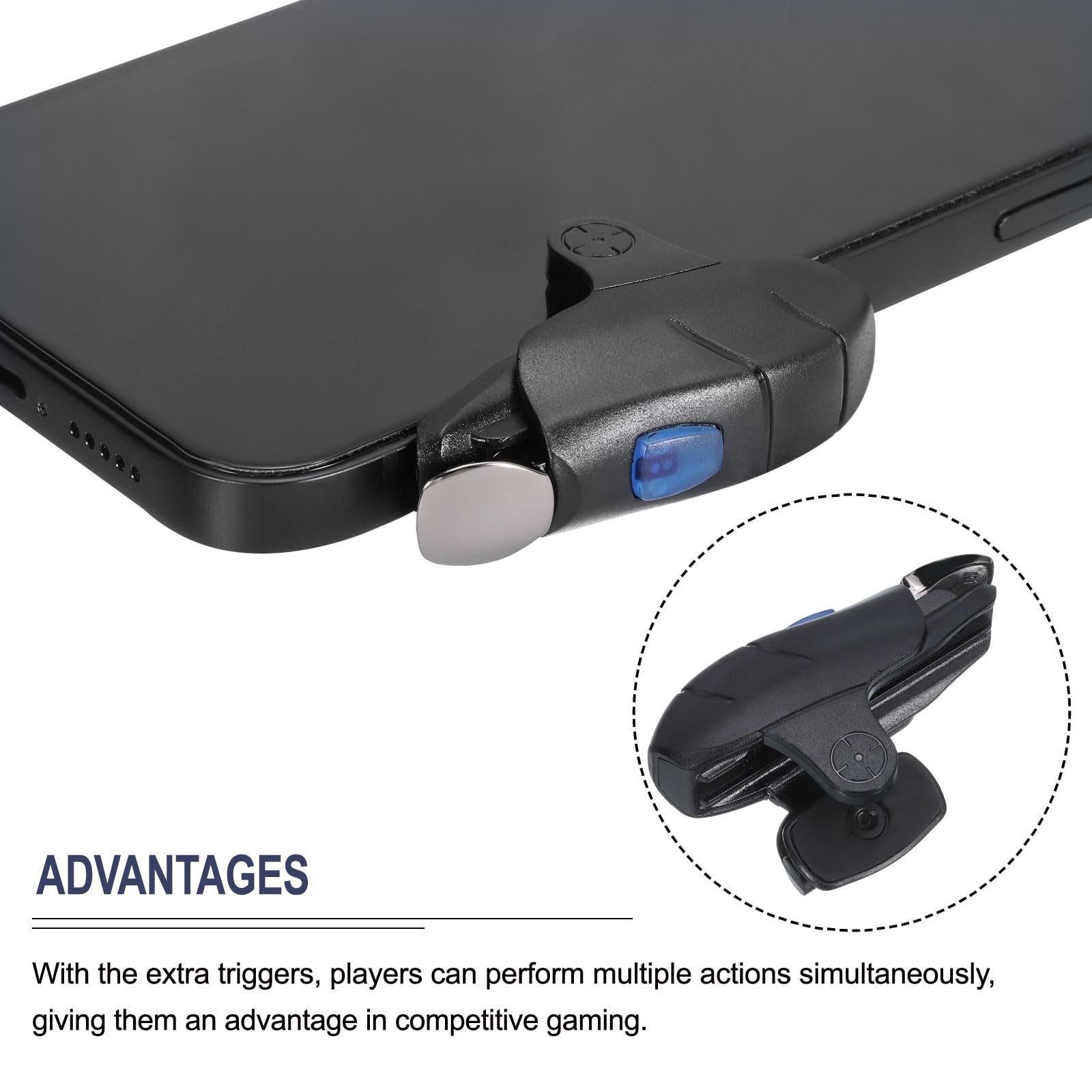 Meccanixity Gaming Trigger Controller - Fire Key Linkage Joystick for 4.7-6.5 Inch Smartphones (Black) with USB Cable | Perfect for Mobile FPS, Battle Royale & Competitive Gaming