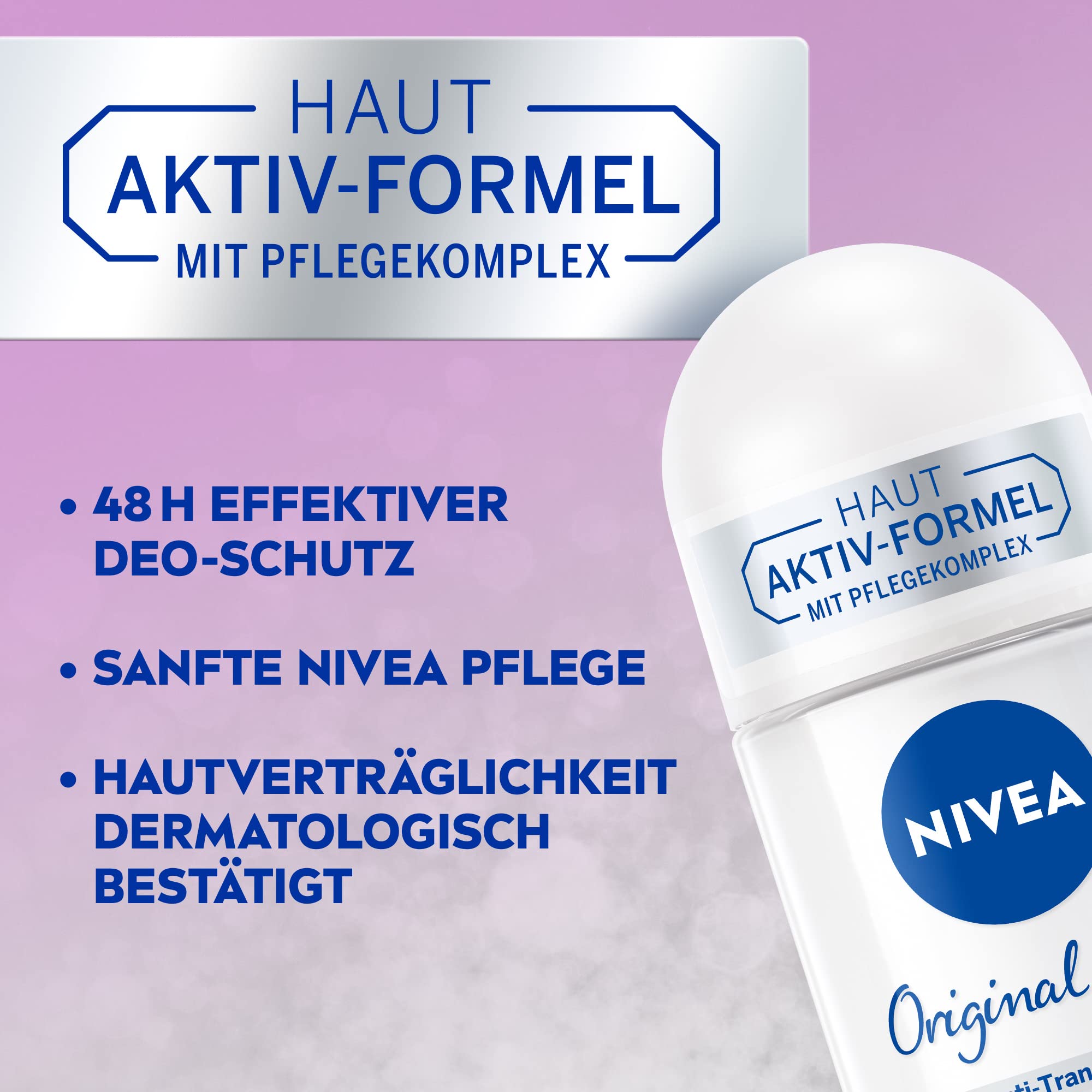 Nivea Roll-On Deodorant - 48H Freshness & Gentle Care for Armpits - Daily Use